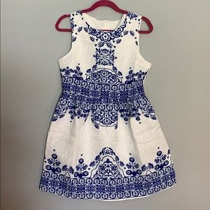 White and blue dress